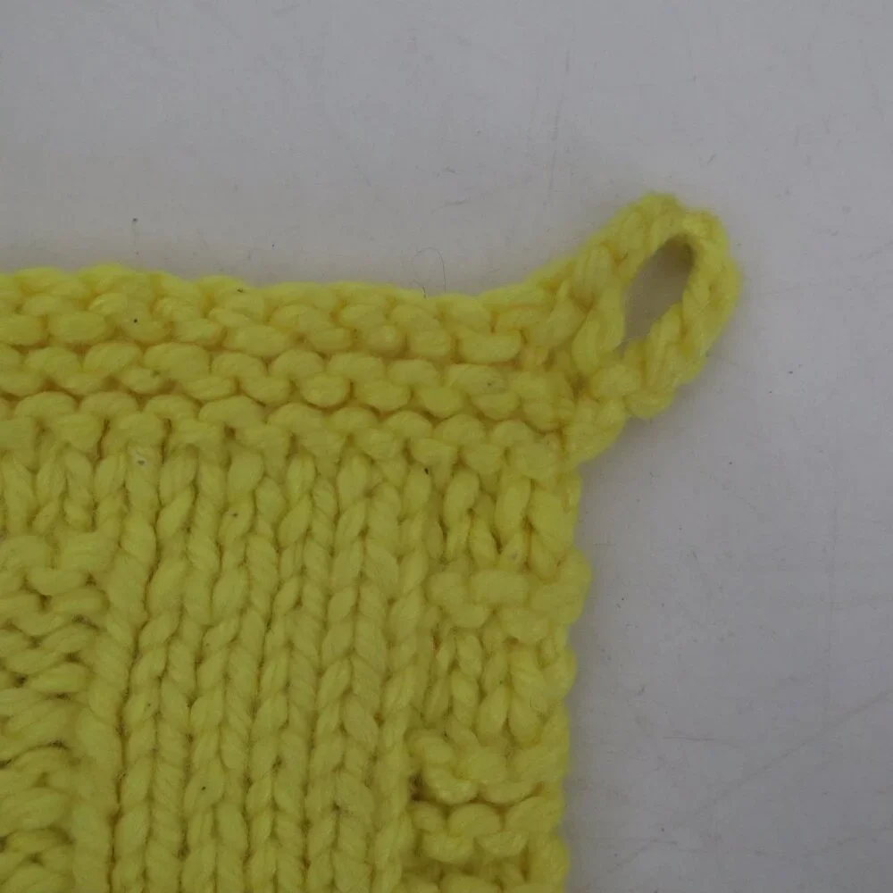 Hand-Knitted Pot Holder Yellow Trivet Kitchen Kitschy Cottagecore 70s Grannycore